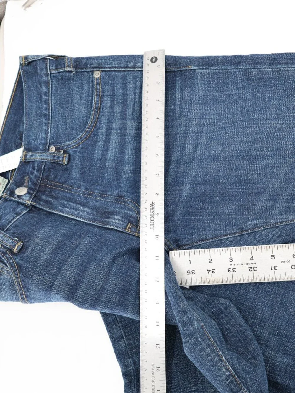 NWT J Crew 484 Jeans Mens 30 Cotton Narrow Tapered Leg Mid Rise Blue Denim